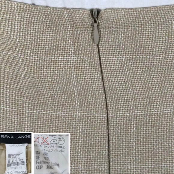 RENA LANGE Beige/Wht Square Wool Blend Pencil - Picture 4 of 5